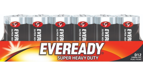 Caja 12 Pilas Zinc Carbon Eveready D Grandes Pack Charola