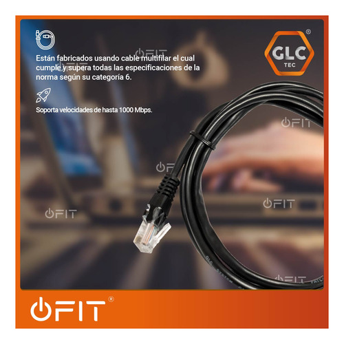 Imagen 8 de 11 de Patch Cord Utp Glc Cat 6 De 1.2 Metros