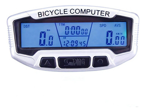 Ciclocomputador Bike 28 Funções Velocímetro Odômetro Sd-558a Cor Prateado