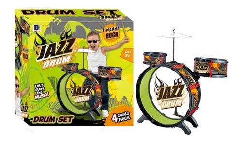 Imagen 3 de 5 de Set Bateria Musical 3 Tambores Jazz Drum Juguete Bestoys