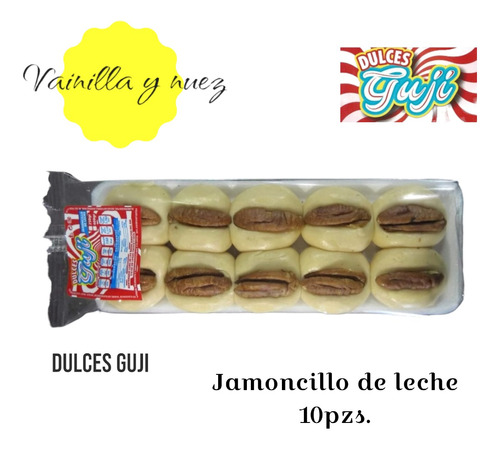 Jamoncillo De Vainilla Con Nuez Guji (10 Piezas)