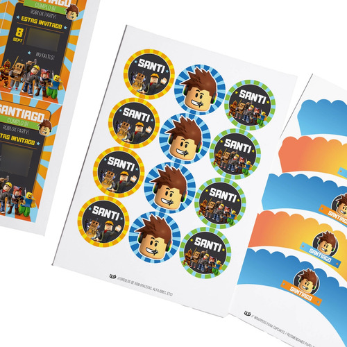 Kit Imprimible Roblox Gamer Editable Cumpleaños