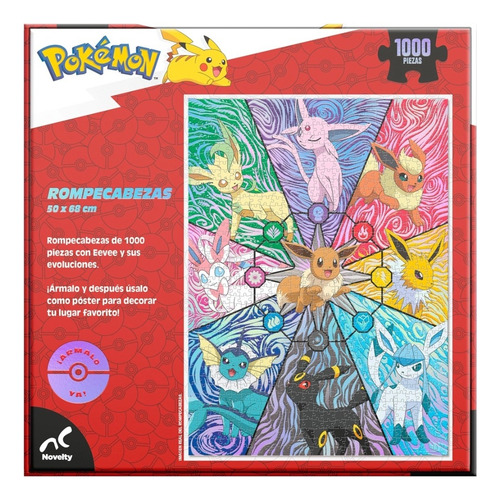 Rompecabezas Pokémon Edición Original 1000 Pzas Eevee Anime