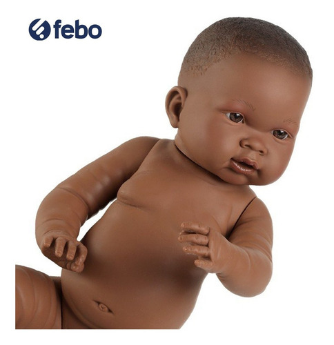 Imagen 2 de 4 de Muñeca Llorens Recien Nacido Mulata Sexuado 45 Cm Febo