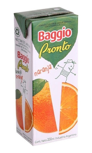 Jugo Baggio Mini Caja X 18 Un 125 Ml - Naranja