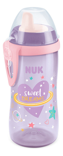 Vaso infantil de transición para niños que brilla en la oscuridad, 300 ml, color rosa nuk