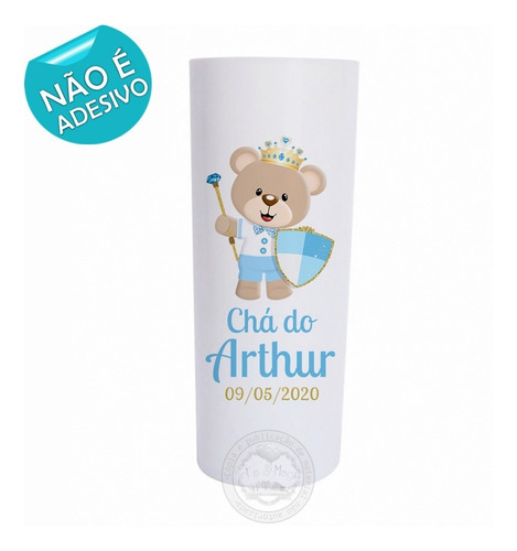 Imagem 2 de 3 de 30 Copo Long Drink Personalizado Chá De Bebê Urso Príncipe