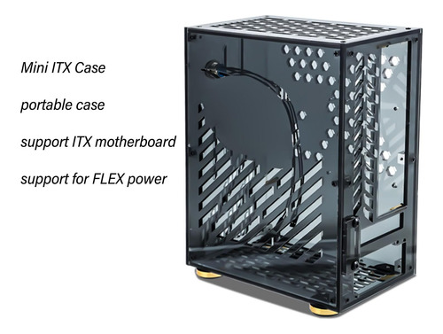 Case De Mini Itx Acrílico Transparente De Gowenic, Capacidad