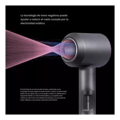 Secador De Pelo Profesional 2400w Premium 3 Velocidades Gris/rosa