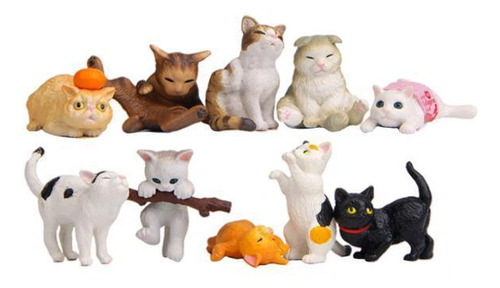 2 X 10 / Set Pvc Cat Figures Animal Figurines Cake Toppers