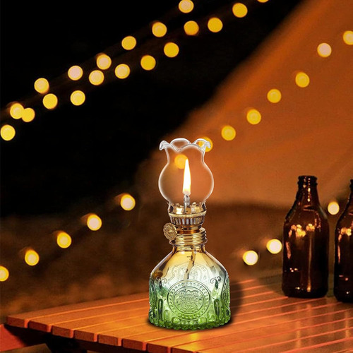 Lámpara De Aceite De Queroseno De Vidrio De Color Degradado