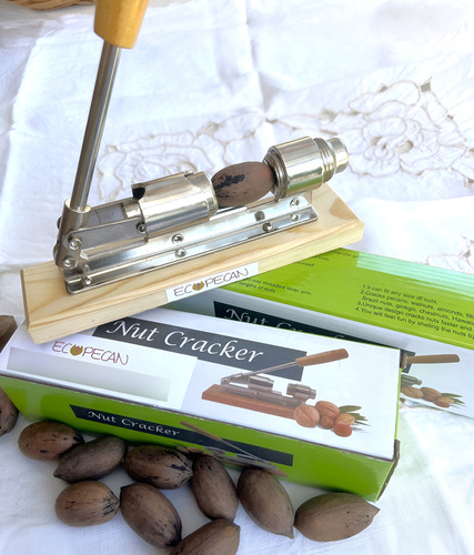 Rompenueces Rompe Abre Nuez Pecan Cascanueces Nut Cracker Plateado Y Madera