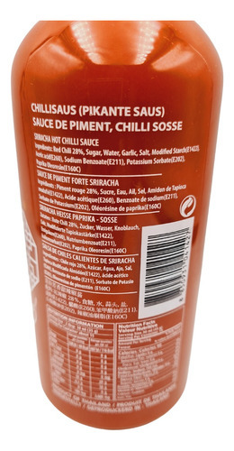 Imagen 2 de 5 de Sriracha Salsa Hot Sauce 450 Ml. Madame Wong # 1 En Thailand