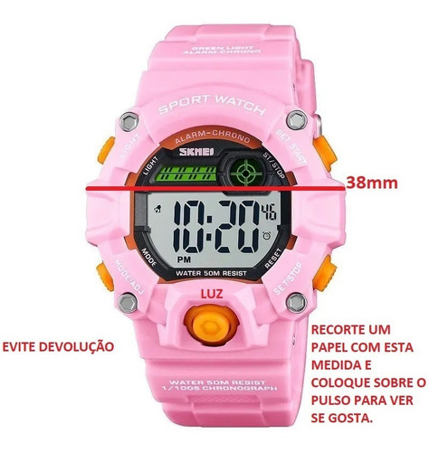 Relogio Skmei 1484 Infantil Data Crono Alarm Dual Time Luz