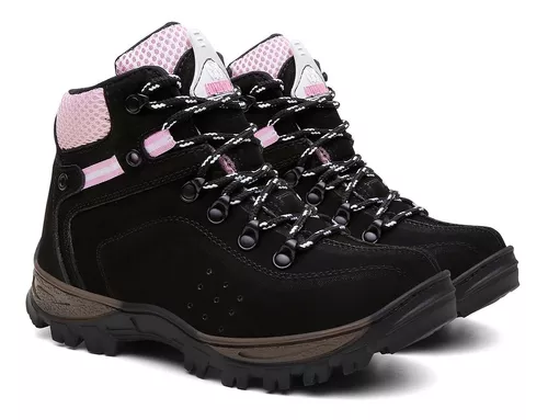 Bota Original Caterpillar Feminina Confortável Couro Legitimo palmilha a  Gel Rosa Impermeável.