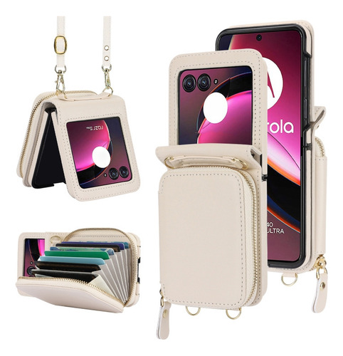 Funda Plegable Con Cremallera Para Motorola Razr 40 Ultra
