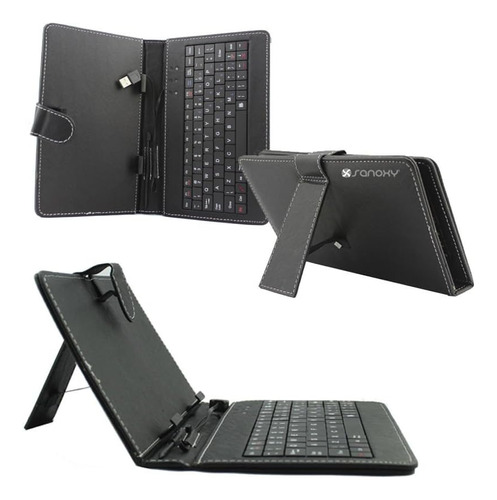 Sanoxy Pu Funda Teclado Usb Cuero / Soporte Tableta Android