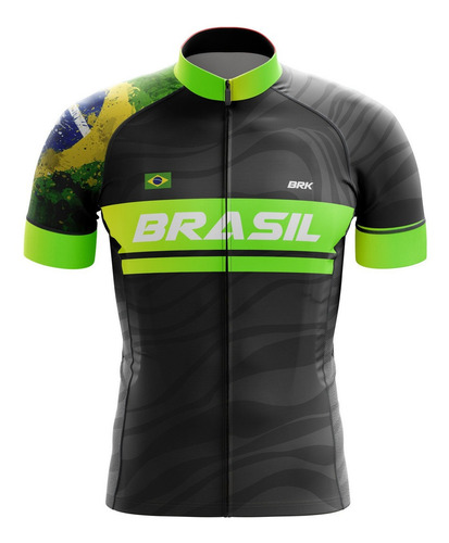 Imagem 1 de 3 de Camisa De Ciclismo Masculina Brasil Sport Brk Com Uv50+