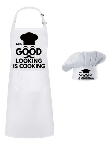 Chef Apron Hat Set,adjustable Chef Hat And Apron Baker Costu