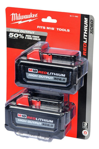 2 Baterías Xc6.0 M18 Redlithium High Output Milwaukee