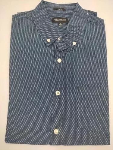 Camisa Lucky Brand Marino Puntos Blancos Ch MercadoLibre