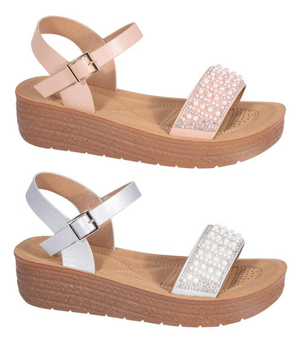 Sandalias Dama Vi Line Kit 2 Pares Planas 1119962