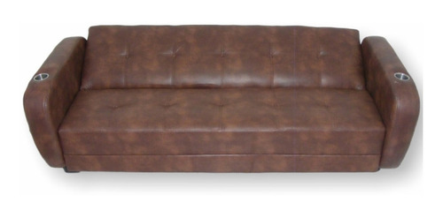 Sofá Cama Individual, Sillón, Minimalista, Posiciones, Sala. Color Marrón Diseño De La Tela Liso