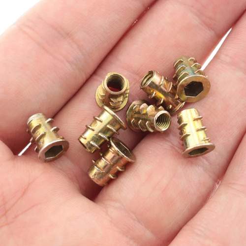 Pack Set Tuercas De Inserción Madera Muebles M6 X 13mm