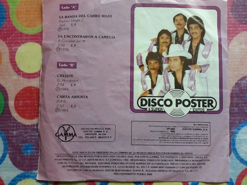 Los Tigres Del Norte Lp 45 La Banda Del Carro Rojo, Creiste (Usado)