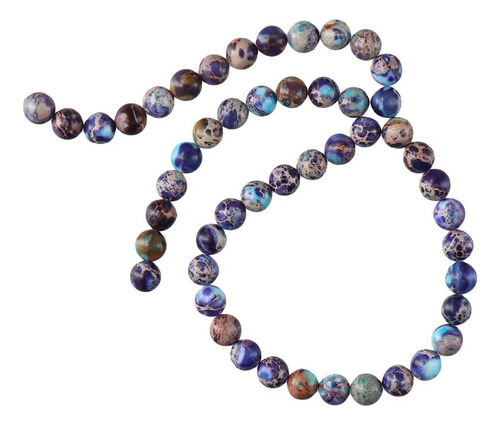 Perlas De Piedra Natural Redondas De Jaspe Imperial Azul De