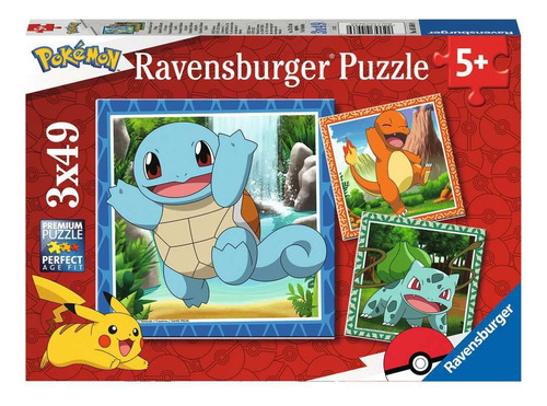 Rompecabezas Ravensburger Classic Pokémon 3x49 Piezas Para N