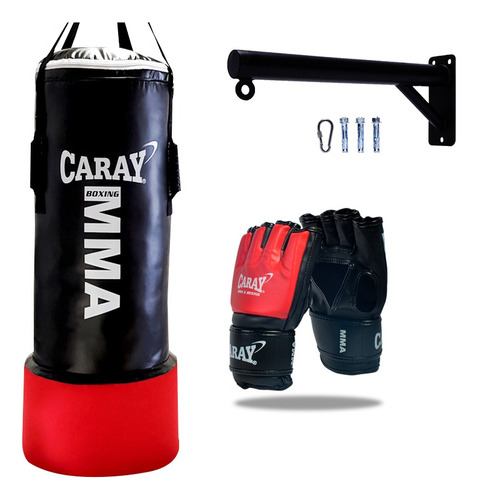 Saco De Boxeo Con Agarre Caray + Base Metálica+guante De Mma