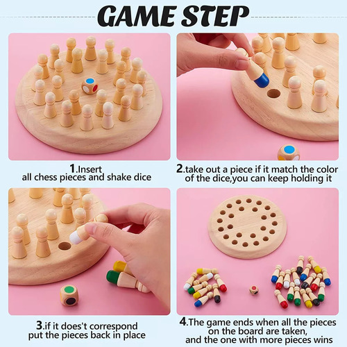 Juego De Mesa De Memoria De Madera Para Adultos