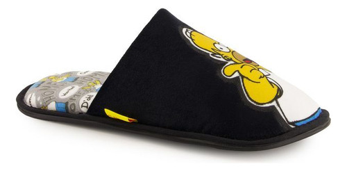 Pantufla Cama Pv30467z Negro Flats Talon Suave Logo