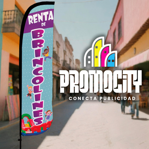 Funda Bandera Publicitar. Promocity Renta De Brincolines 4x1 Funda Renta De Brincolines
