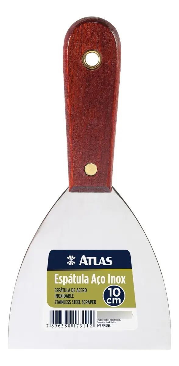 Espátula Flexível 10cm Em Aço Inox - Atlas