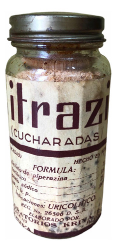Frasco Antiguo De Farmacia Citrazit, Principios Del Siglo Xx