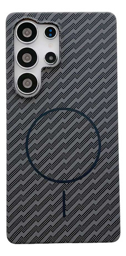 Funda Protectora Magsafe De Fibra De Carbono Sin Bordes Para Samsung Note 10plus 20ultra S22 S23 S24 S25 Plus Ultra