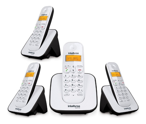 Kit Telefone Ts 3110 Intelbras E 3 Extensão Data Hora Alarme Cor Preto