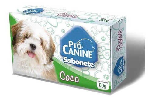 Imagem 1 de 1 de Kit 5 Sabonetes Para Pets Procanine Coco 80g
