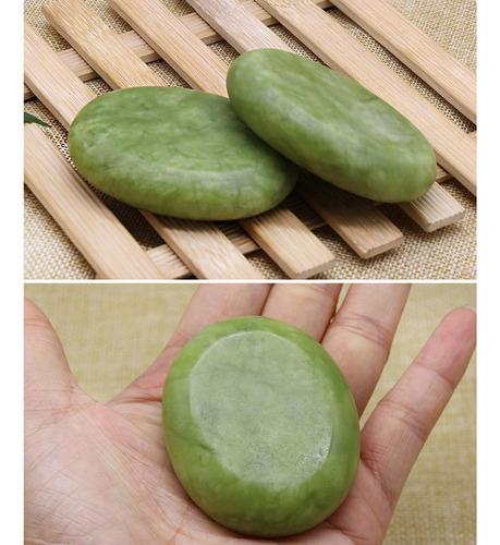9 Unids Pro Caliente Calentada Jade Warmer Rock 5x6cm