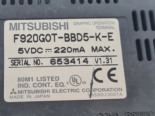 Hmi Mitsubishi F920got Bbd5 K E Power Industrial (Usado)