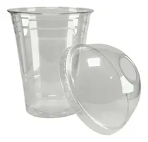 Comprar Vasos Transparentes 12 Onzas Con Tapa Tipo Domo 50 Unidades
