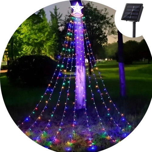 Luces Cascada Arbol Navidad Guirnalda Luz Navidad Solar Led