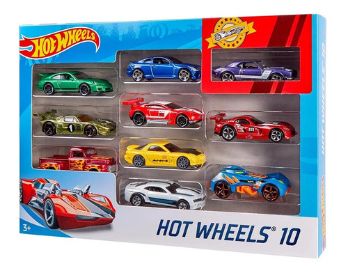 Hotwheels Pack 10 Autos, Carros De Carrera Mattel Original