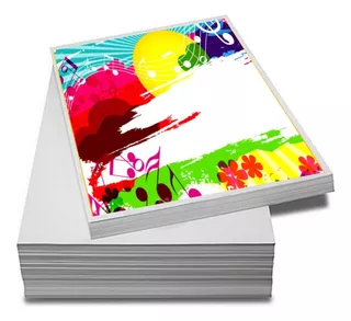 Papel Adesivo A4 Matte Fotográfico 128g Fosco 100 Folhas Cor Branco