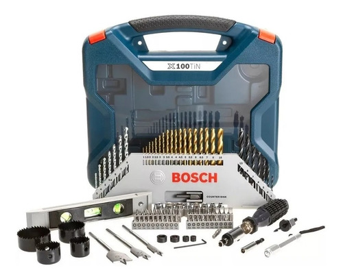 Set X-line Bosch Con 100 Accesorios Perforar Atornillar Kit