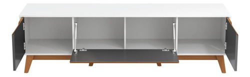 Rack Kappesberg 3 Portas Branco/chumbo 180cm