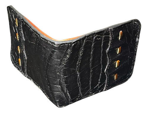 Cartera Piel Exótica Original Cocodrilo Negra
