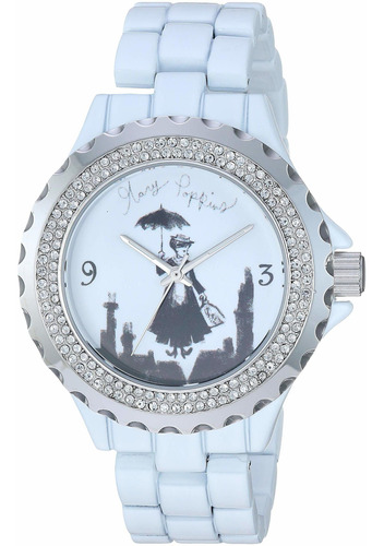 Reloj Mujer Disney Wds000636 Cuarzo Pulso Blanco En Aleacion